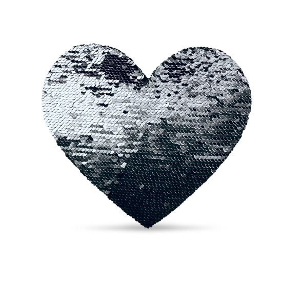 Maglietta personalizzata patch Paillettes cuore nero · P.L. Multiservice